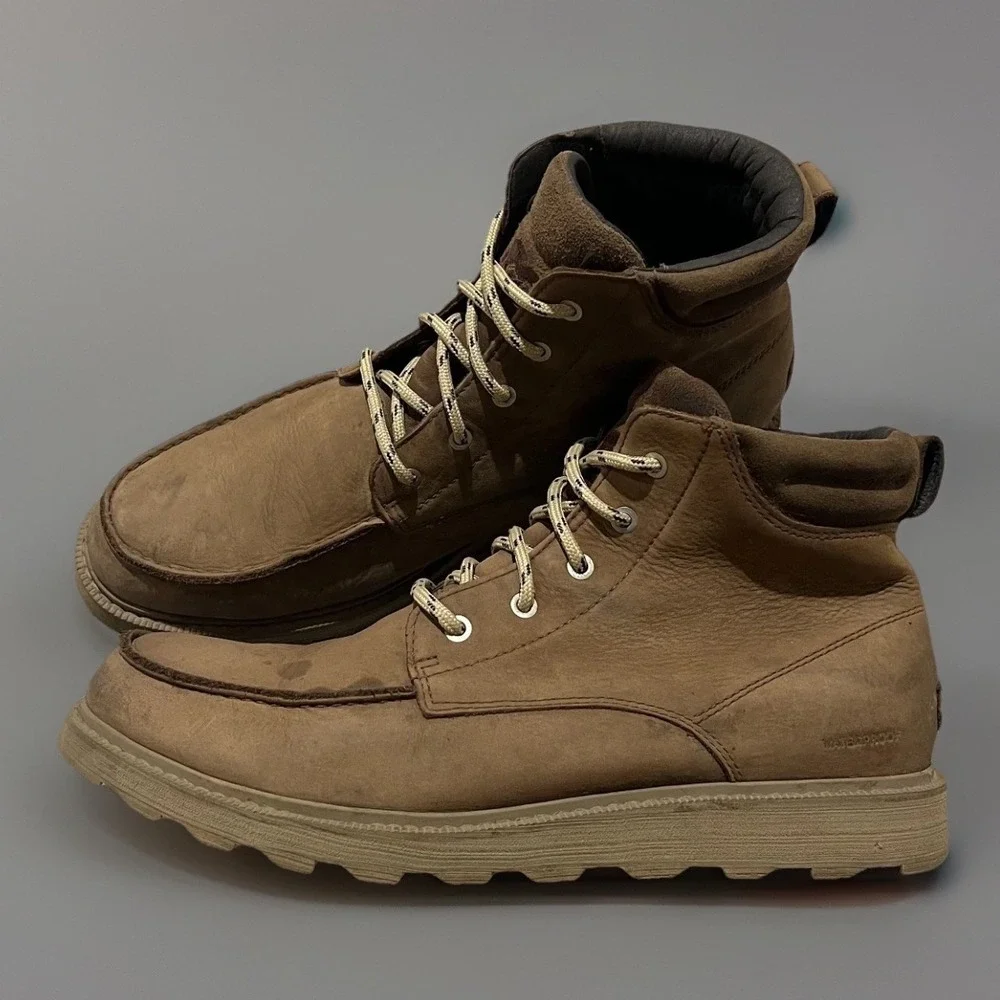 Sorel Mens Brown Leather Madson II Moc Toe Waterproof Lace Up Outdoor Boots 12